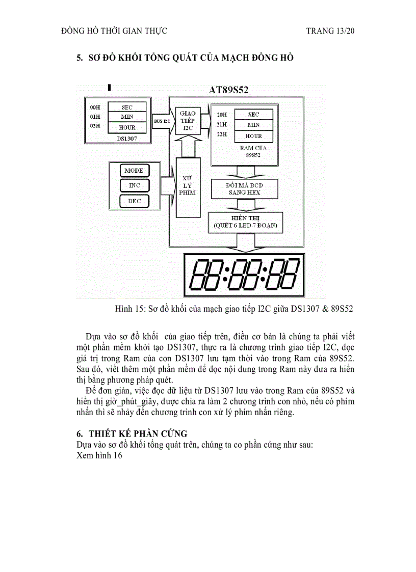 image for page Đồng hồ thời gian thực dùng ic rtc ds1307 và vi điều khiển 89s52 lê đức ân