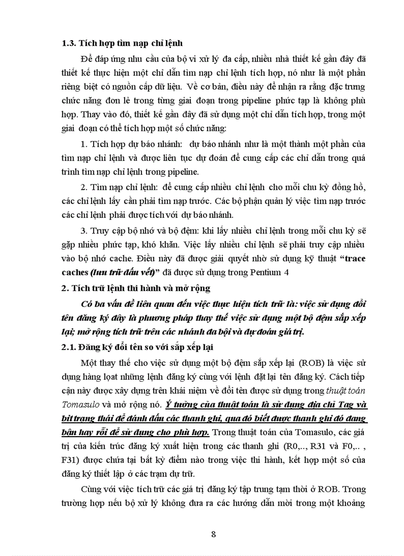 image for page Tiểu luận kiến trúc máy tính Advanced Techniques for Instruction Delivery and Speculation