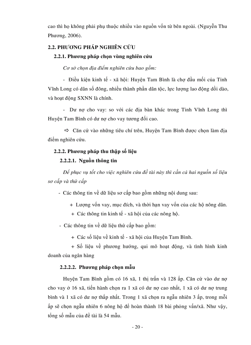 image for page Nghiên cứu các nhân tố ảnh hưởng đến lượng vốn vay và xác định nhu cầu vay vốn của các nông hộ huyện tam bình tỉnh vĩnh long