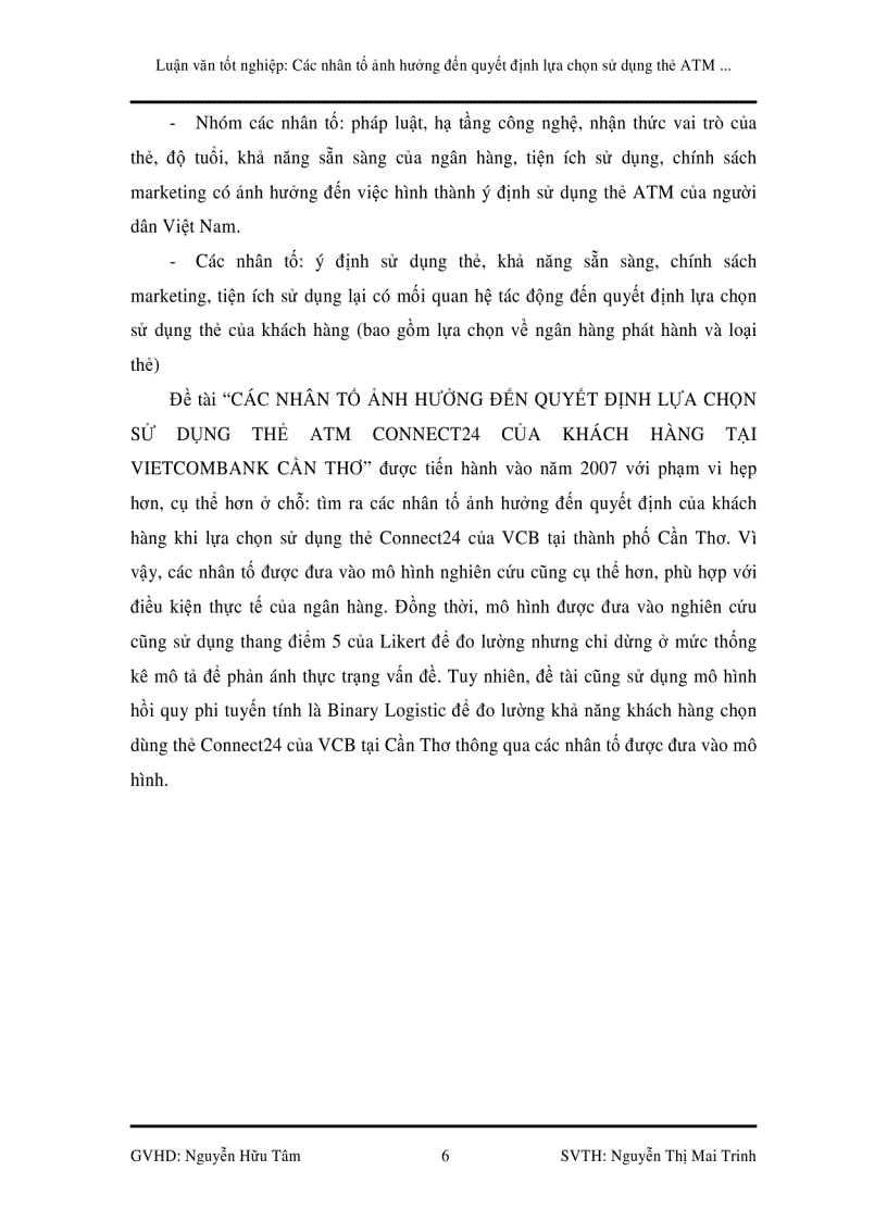 image for page Các nhân tố ảnh hưởng đến quyết định lựa chọn sử dụng thẻ atm vietcombank của khách hàng tại cần thơ