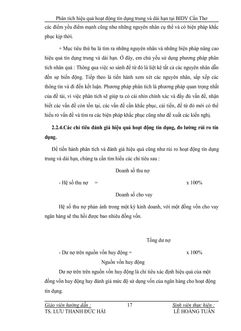 image for page Phân tích hiệu quả hoạt động tín dụng trung và dài hạn tại BIDV Cần Thơ