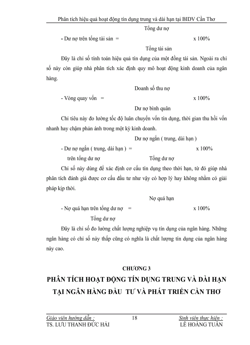 image for page Phân tích hiệu quả hoạt động tín dụng trung và dài hạn tại BIDV Cần Thơ