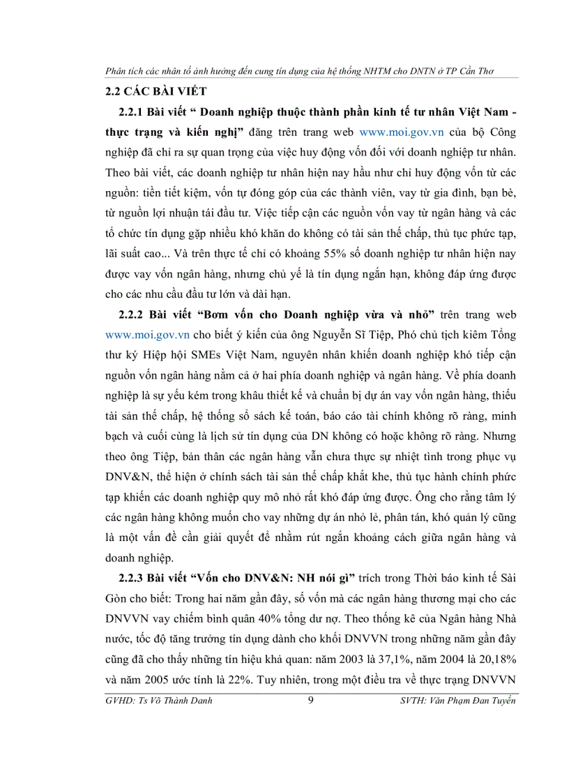 image for page Phân tích các nhân tố ảnh hưởng đến cung tín dụng của hệ thống ngân hàng thương mại cho doanh nghiệp tư nhân ở thành phố cần thơ