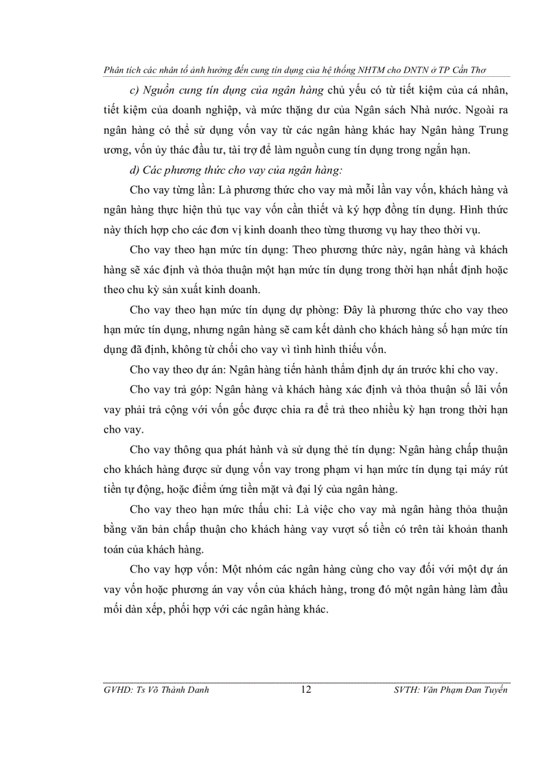 image for page Phân tích các nhân tố ảnh hưởng đến cung tín dụng của hệ thống ngân hàng thương mại cho doanh nghiệp tư nhân ở thành phố cần thơ