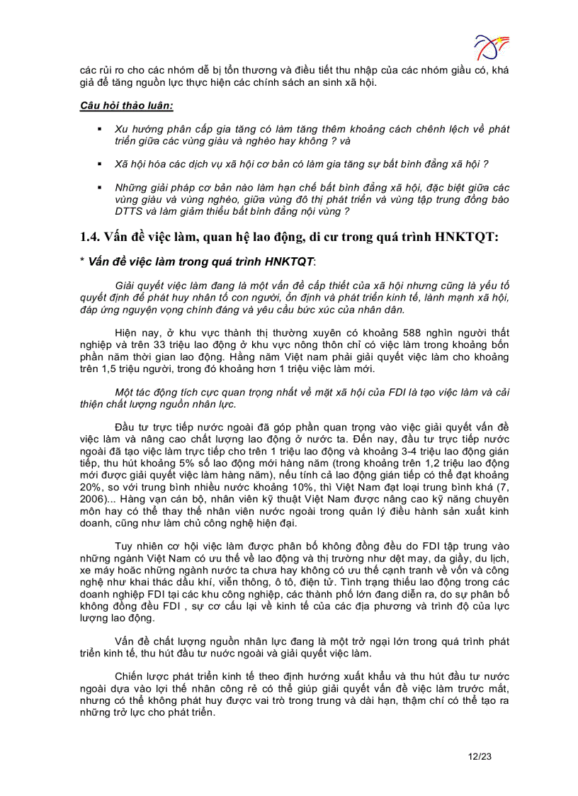 image for page Tác động xã hội của hội nhập kinh tế quốc tế và gia nhập WTO ở Việt Nam