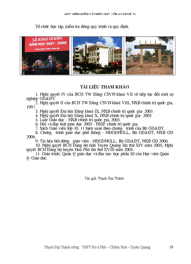 image for page Nâng cao chất lượng đội ngũ giáo viên của Hiệu trưởng trường THCS Thành Minh Thạch Thành