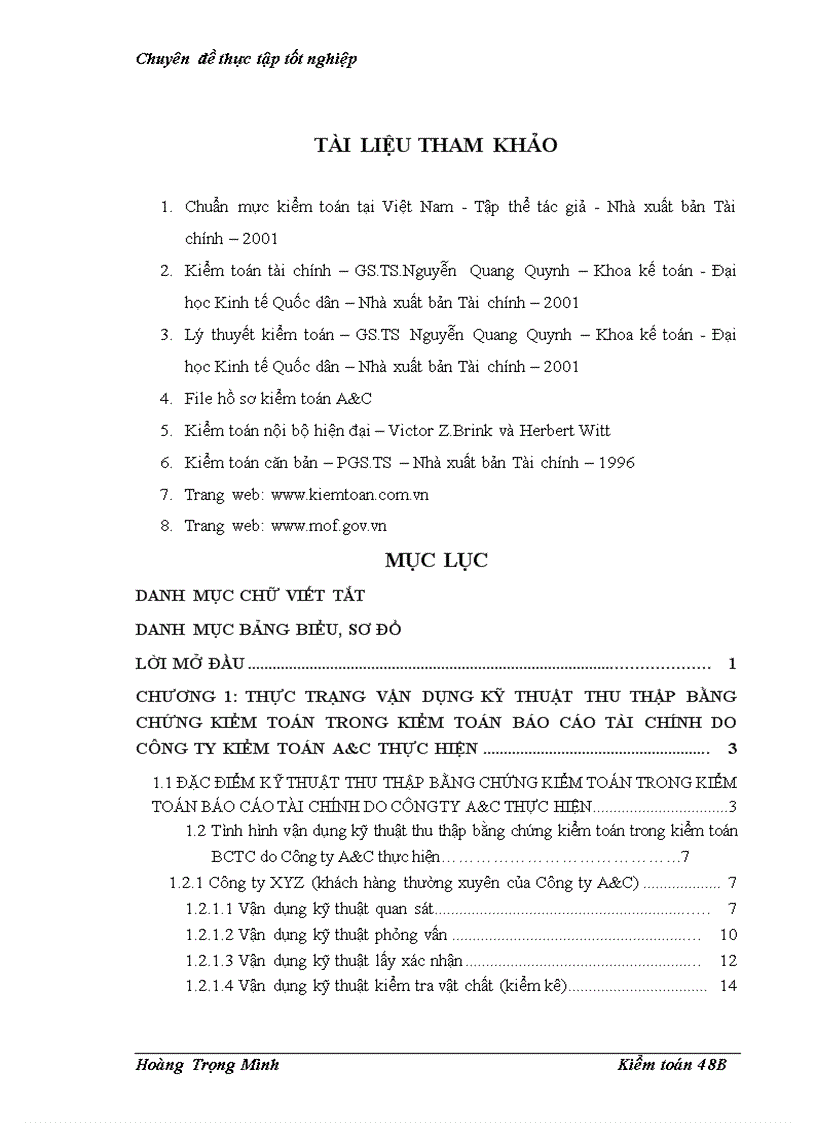 image for page Hoàn thiện các kỹ thuật thu thập bằng chứng kiểm toán trong kiểm toán Báo cáo tài chính tại Công ty TNHH Kiểm toán và Tư vấn A C