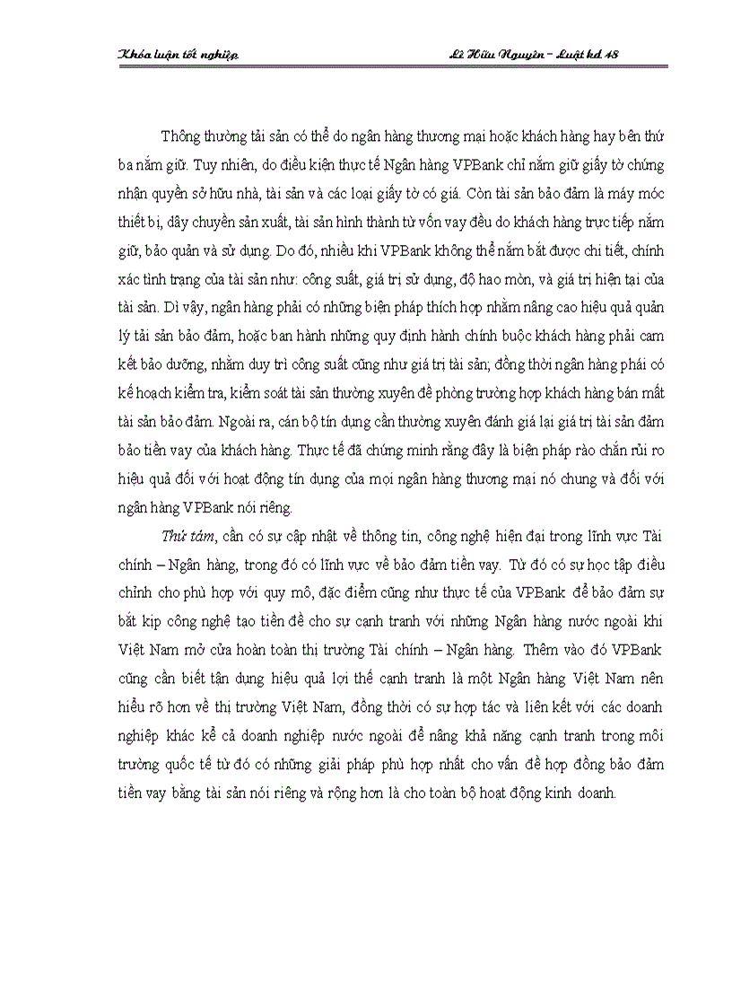 image for page Chế độ pháp lý về bảo đảm tiền vay và thực tiễn áp dụng tại ngân hàng VPBank Chi nhánh Đông Đô