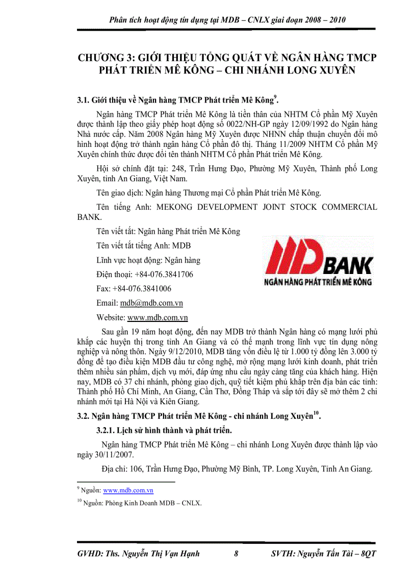 image for page Phân tích hoạt động tín dụng TMCPPT Mê Kông CNLX giai đoạn 2008 2010