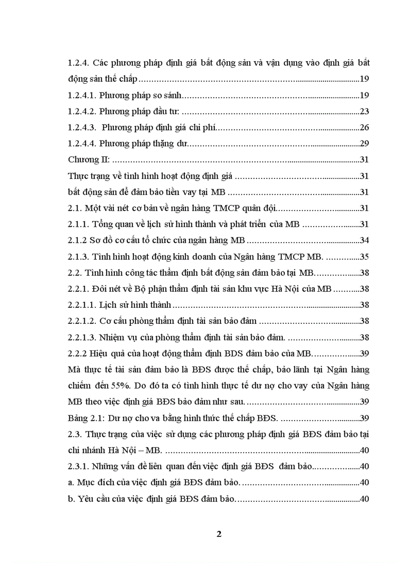 image for page Phương pháp thẩm định bất động sản đảm bảo tại ngân hàng TMCP Quân Đội