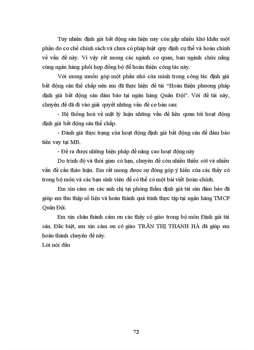 image for page Phương pháp thẩm định bất động sản đảm bảo tại ngân hàng TMCP Quân Đội