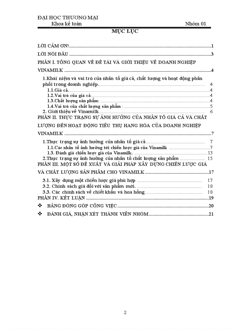 image for page Phân tích ảnh hưởng của nhân tô giá cả và chất lượng đến hoạt động tiêu thụ hàng hóa của DN sữa Vinamilk Môn Kế toán Thương Mại Dịch Vụ SV nhóm 01 ĐH Thương Mại