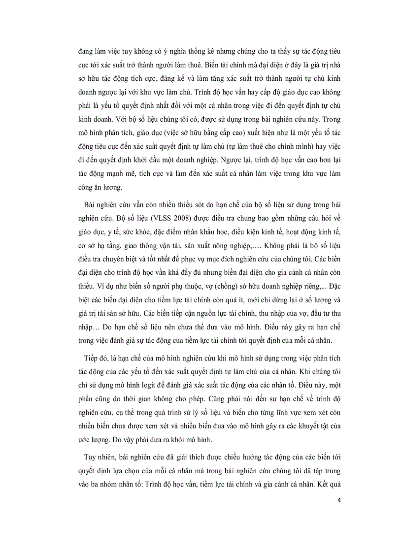 image for page Tác động của trình hộ học vấn tiềm lược tài chính và gia cảnh cá nhân đến quyết định lựa chọn nghề nghiệp Làm chủ hay làm thuê