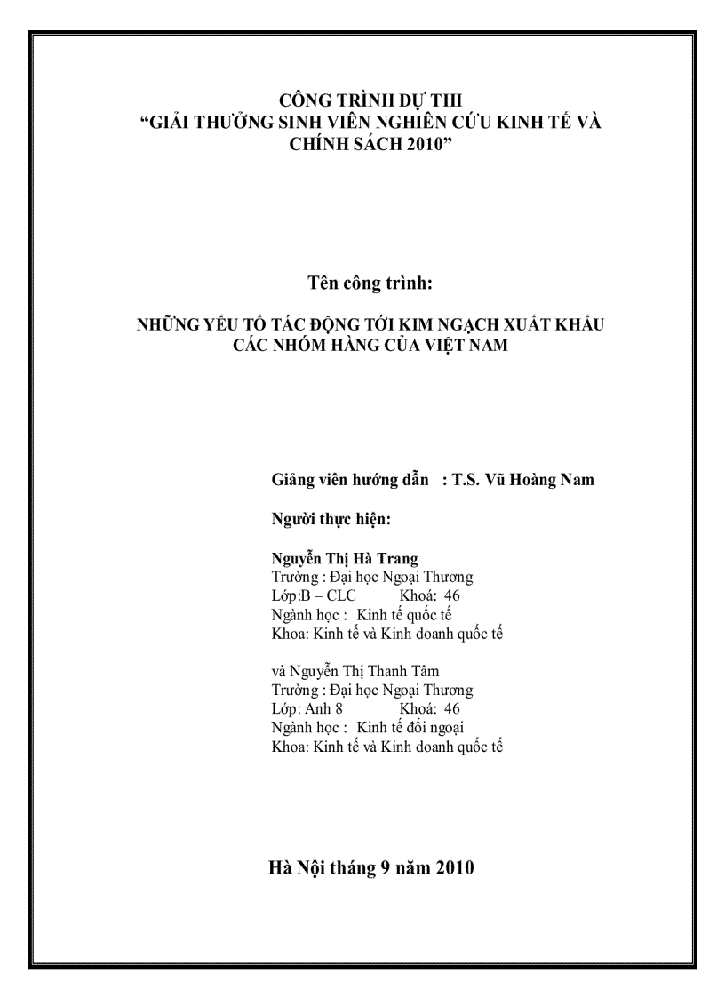 image for page Những yếu tố tác động tới kim ngạch xuất khẩu các nhóm hàng của Việt Nam