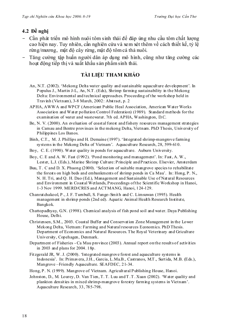 image for page Nghiên cứu chất lượng nước và tôm tự nhiên trong các mô hình tôm rừng ở cà mau