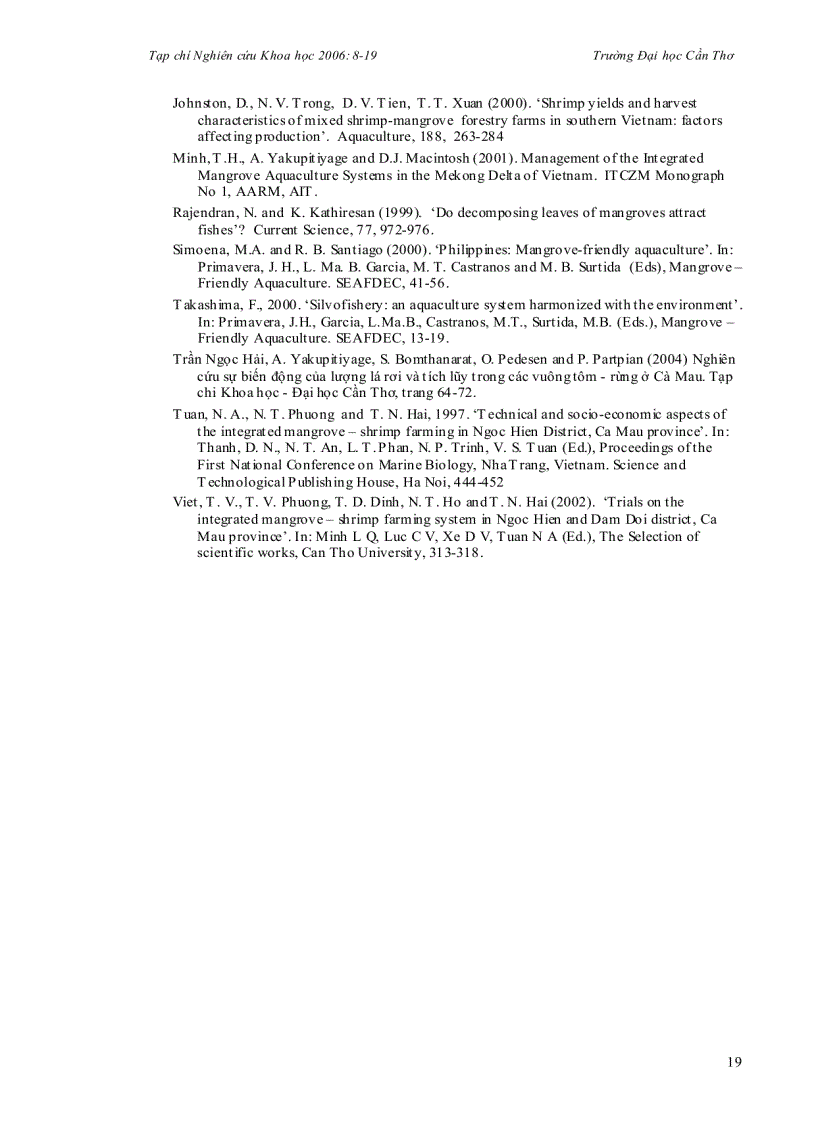 image for page Nghiên cứu chất lượng nước và tôm tự nhiên trong các mô hình tôm rừng ở cà mau