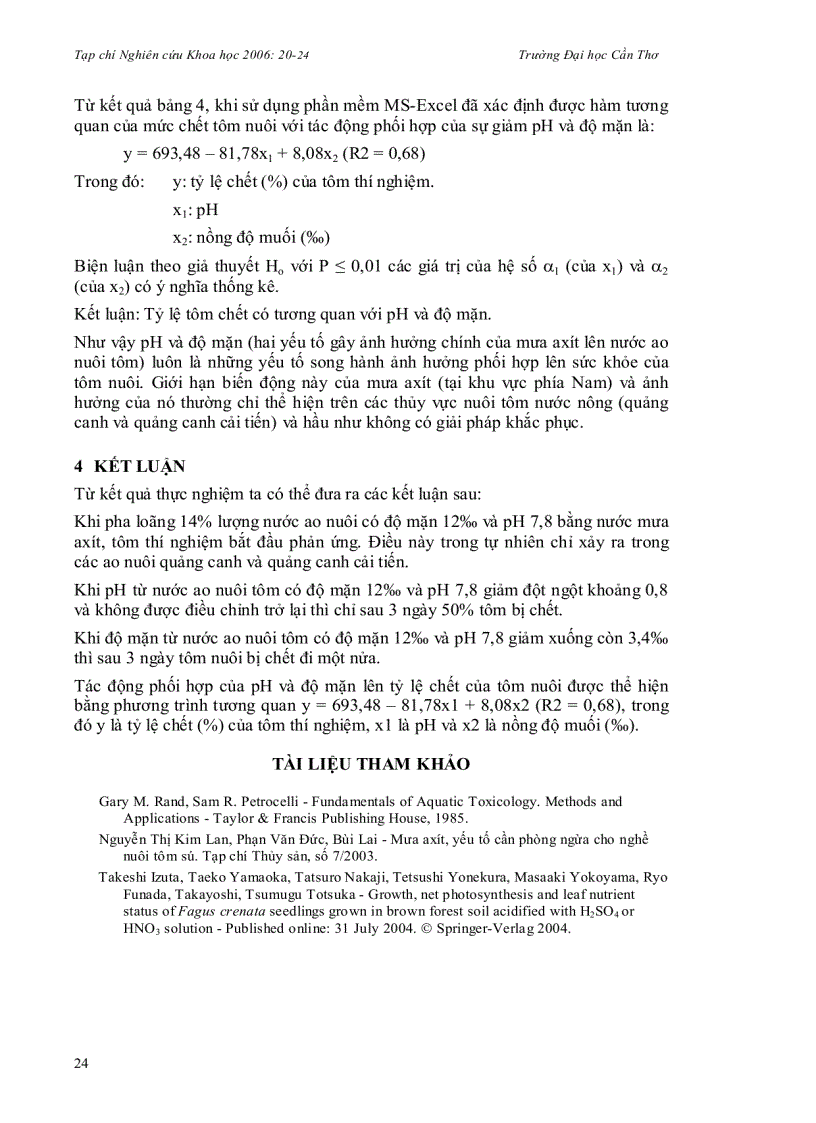image for page Nghiên cứu thực nghiệm ảnh hưởng của mưa axít lên tôm sú penaeus monodon