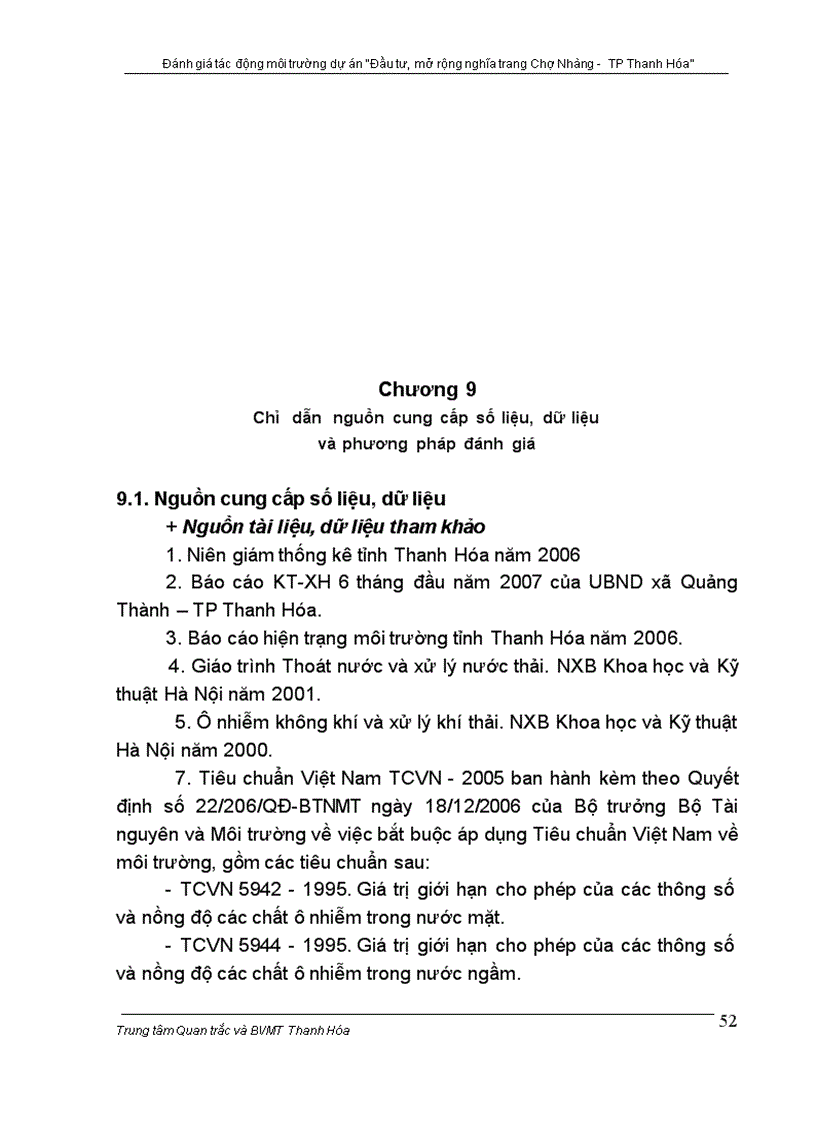 image for page Đánh giá tác động môi trường dự án Đầu tư mở rộng nghĩa trang Chợ Nhàng TP Thanh Hóa