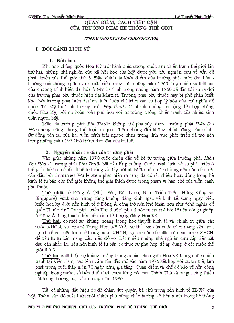 image for page Những nghiên cứu của trường phái hệ thống thế giới