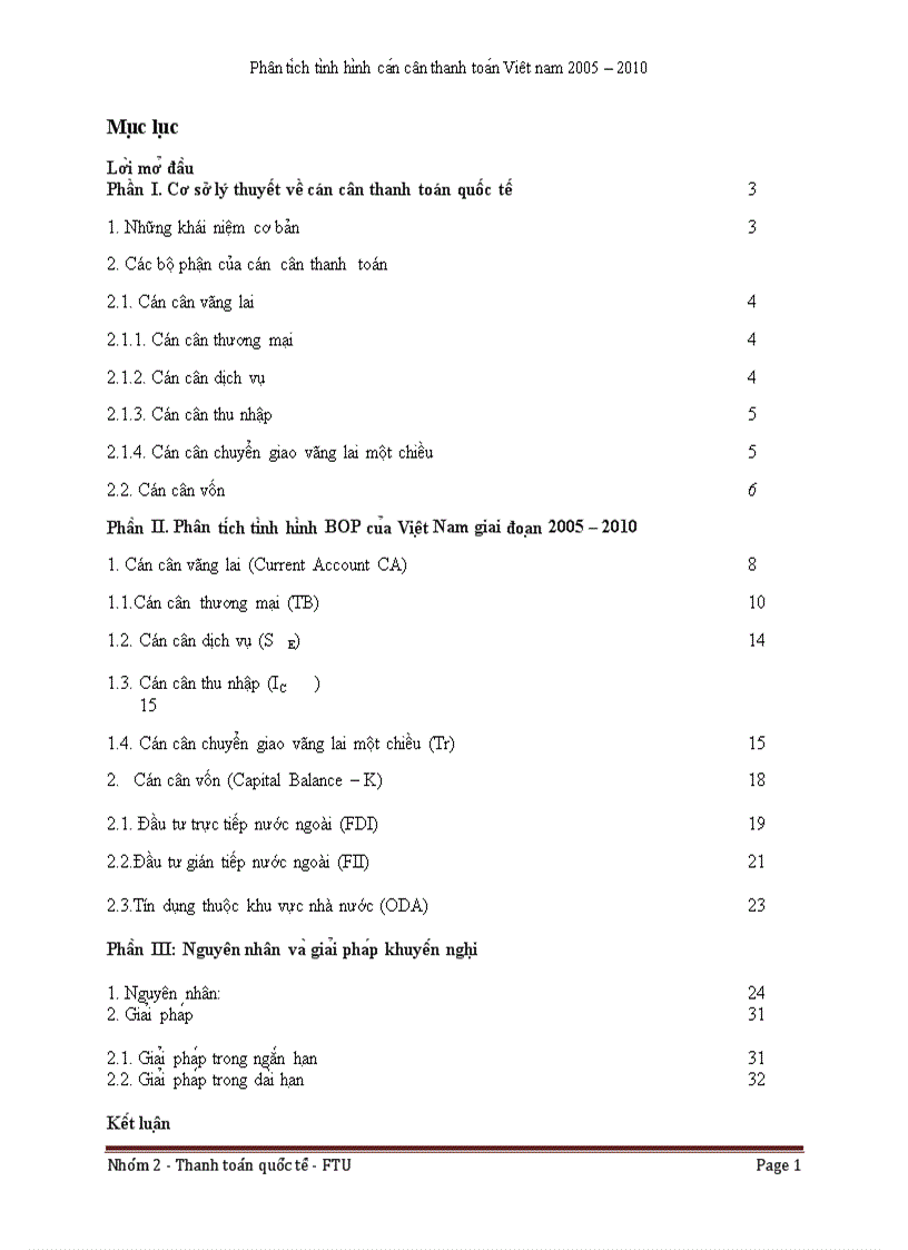 image for page Phân ti ch ti nh hi nh ca n cân thanh toa n cu a Viê t Nam 2005 thơ i ki 2005 2010 va Gia i Pha p khuyê n nghi