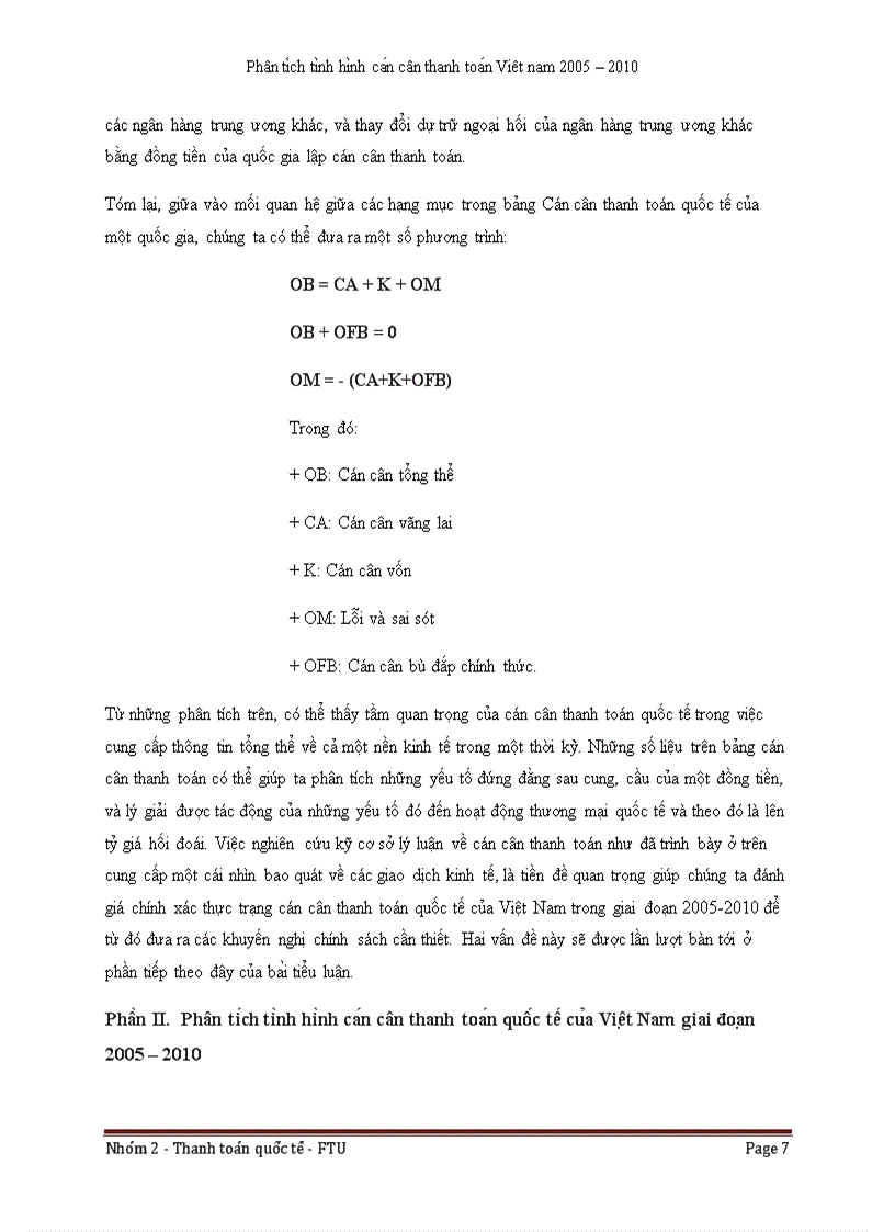 image for page Phân ti ch ti nh hi nh ca n cân thanh toa n cu a Viê t Nam 2005 thơ i ki 2005 2010 va Gia i Pha p khuyê n nghi