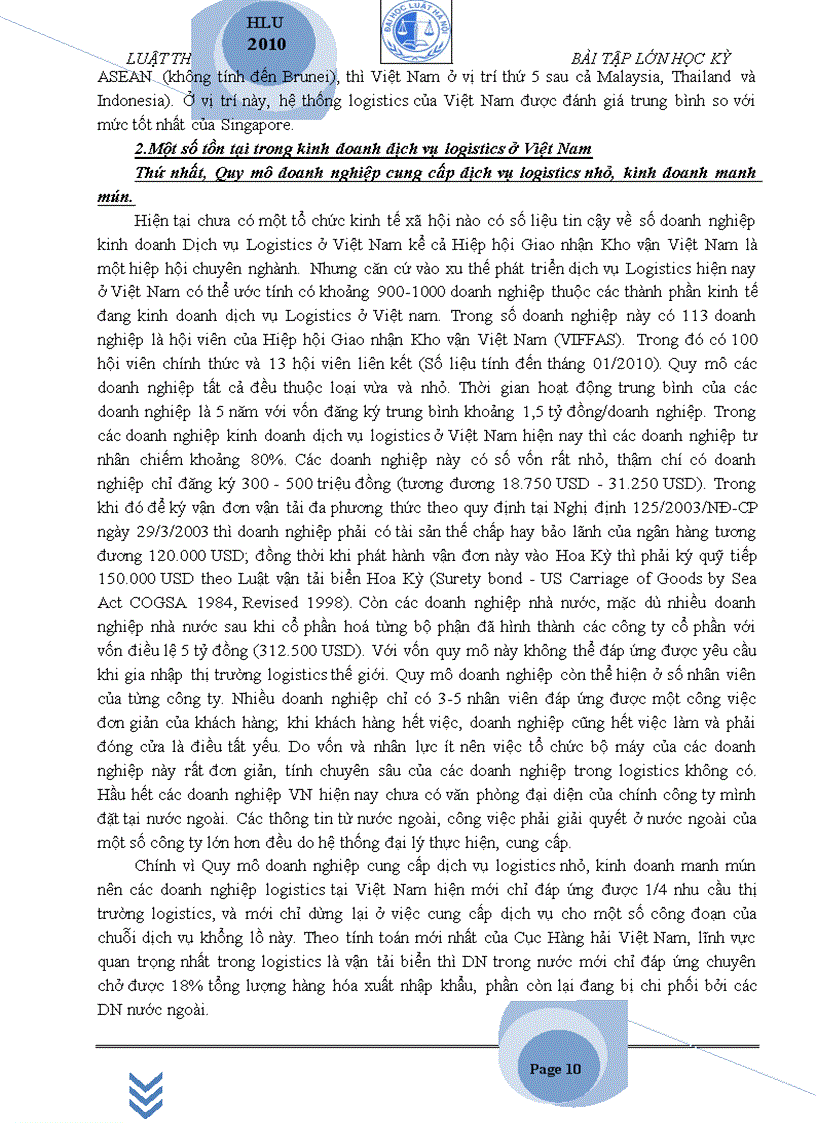 image for page Những vấn đề pháp lý cơ bản của pháp luật điều chỉnh dịch vụ Logistics ở Việt Nam hiện nay một vài nét về thực trạng kinh doanh dịch vụ Logistics nguyên nhân và một số ý kiến