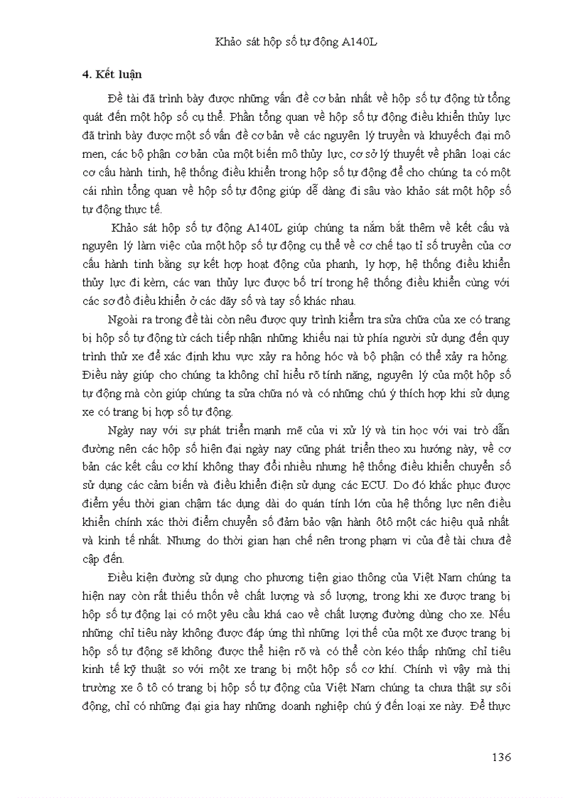 image for page Đồ án tốt nghiệp Khảo sát hộp số tự động A140
