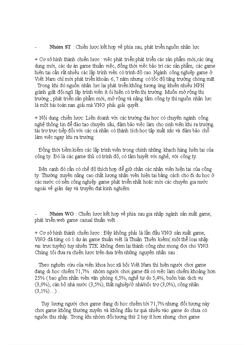 image for page Quản Trị Chiến Lược Chiến lược kinh doanh của VINAGAME