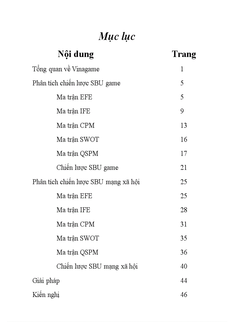 image for page Quản Trị Chiến Lược Chiến lược kinh doanh của VINAGAME