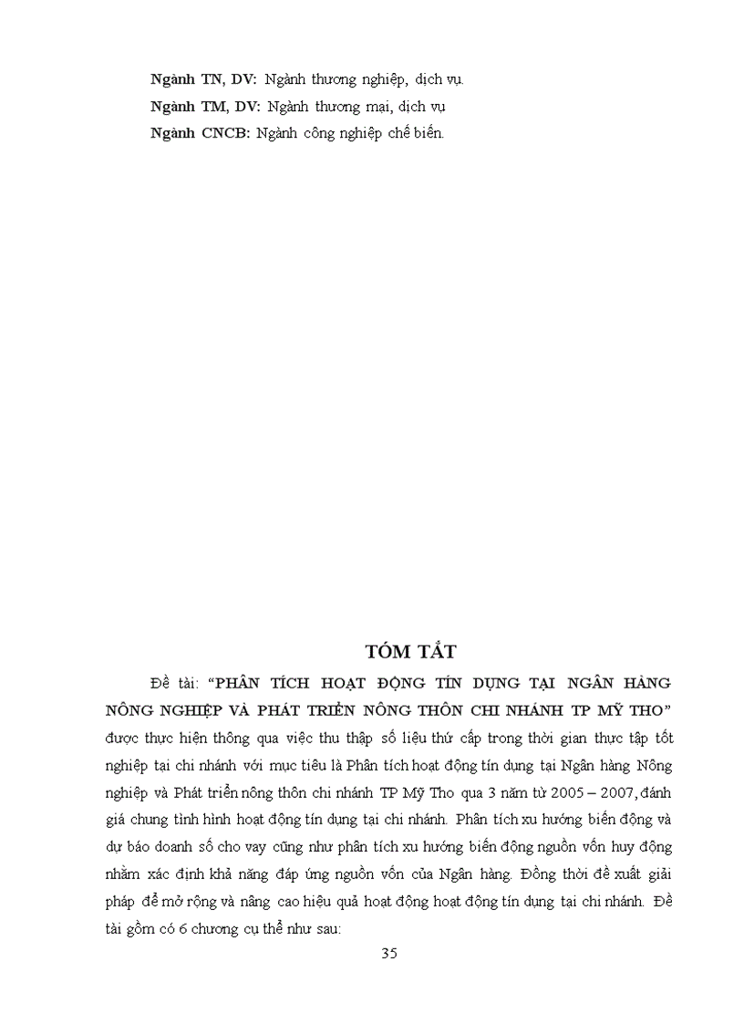 image for page Phân tích tín dụng tại Ngân Hàng Nông Nghiêp Và Phát Triển Nông Thôn thành phố Mỹ Tho