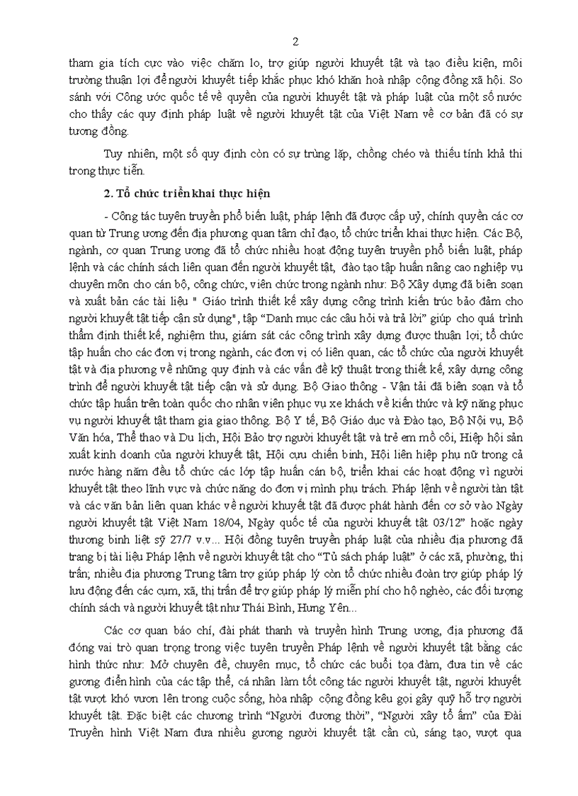 image for page Tổng kết tình hình thi hành Pháp lệnh về người tàn tật