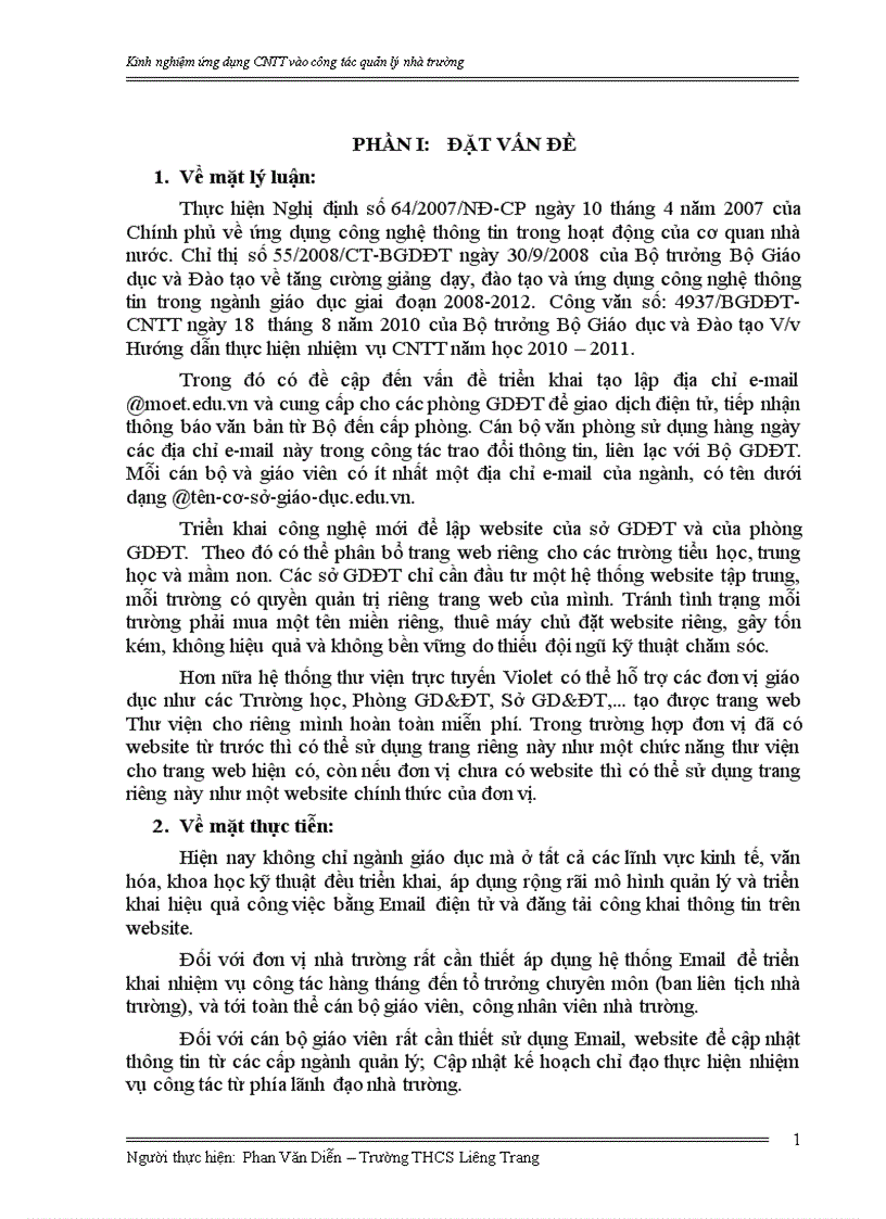 image for page Kinh nghiệm ứng dụng CNTT vào công tác quản lý nhà trường