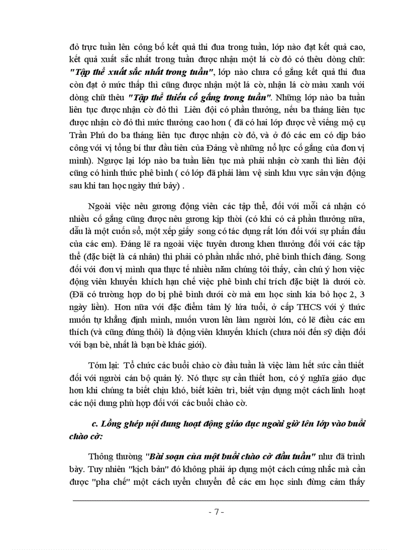image for page Góp phần giáo dục đạo đức học sinh ở trường thcs qua tiết chào cờ đầu tuần