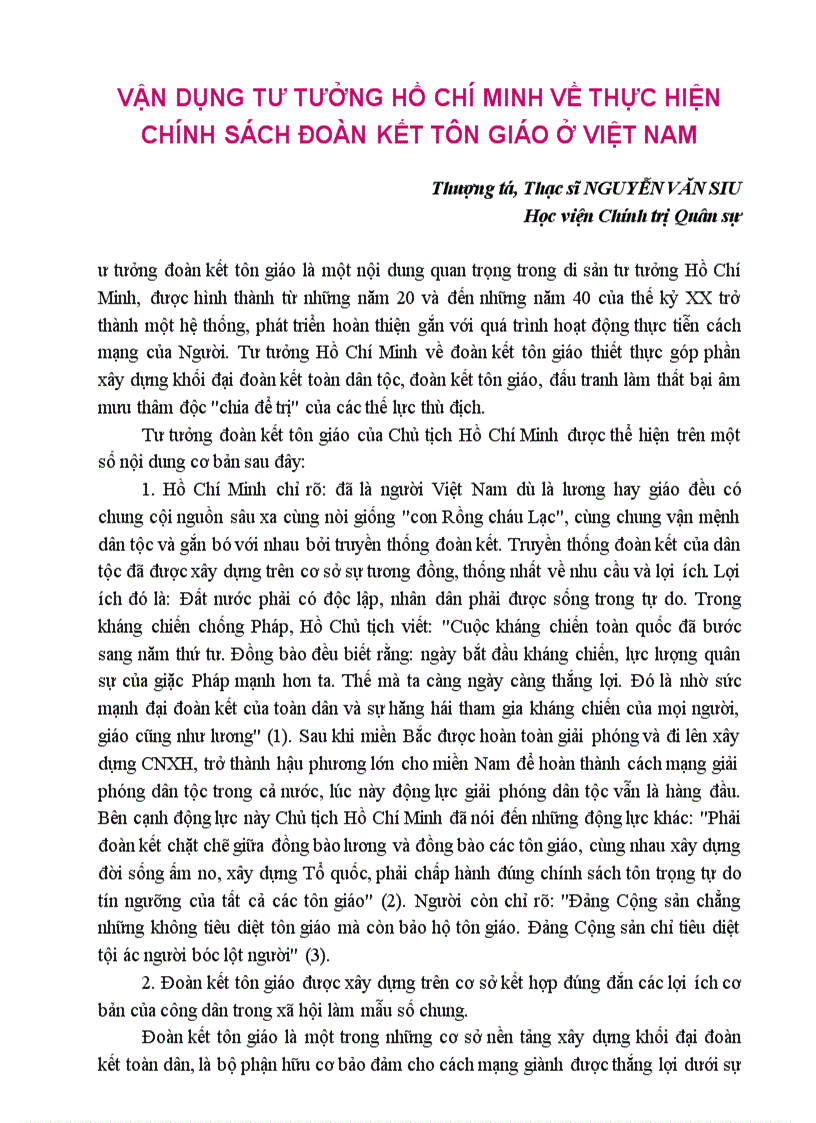 image for page Vận dụng tư tưởng Hồ Chí Minh về thực hiện chính sách đoàn kết tôn giáo