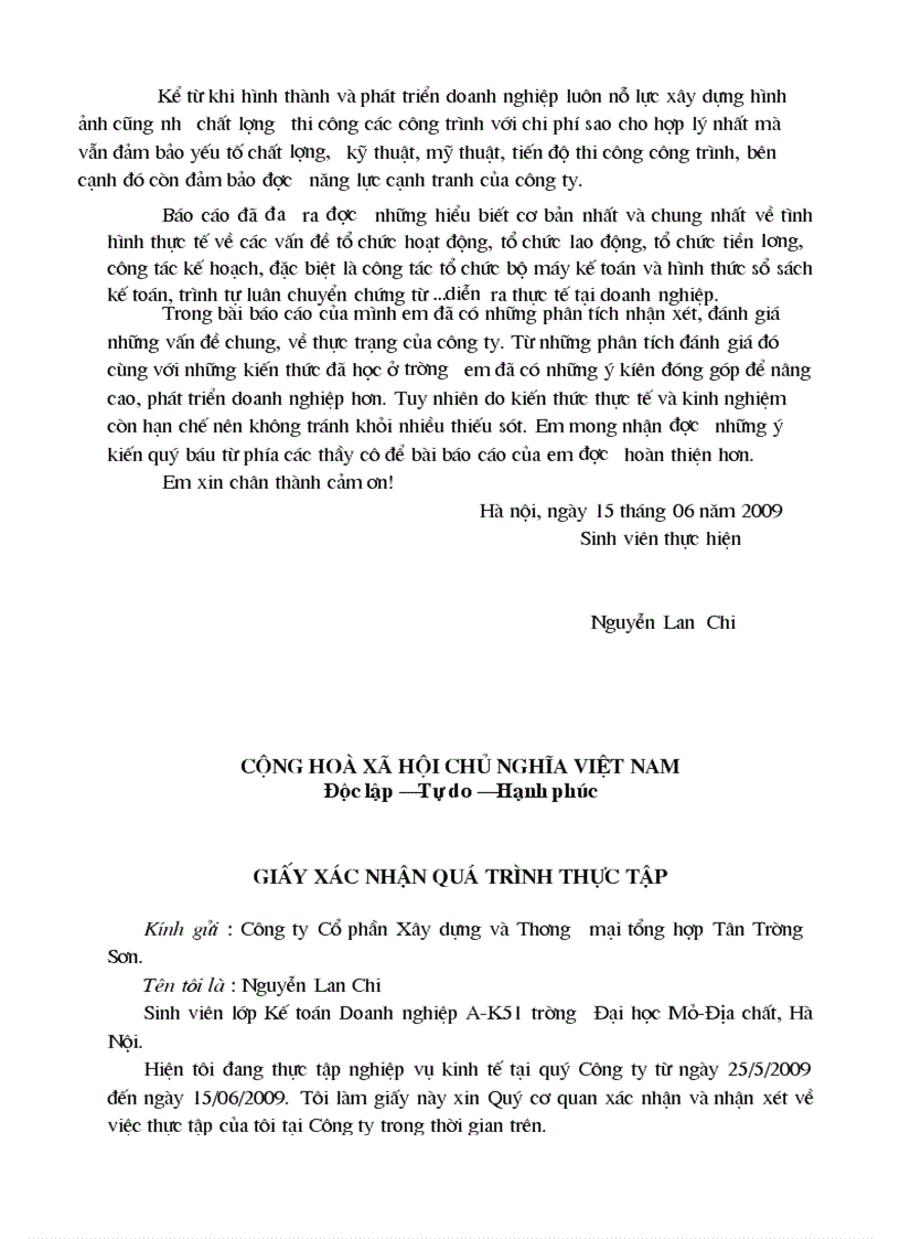 image for page Báo cáo thực tập Công ty cổ phần Xây Dựng và Thương Mại Tổng Hợp Tân Trường Sơn