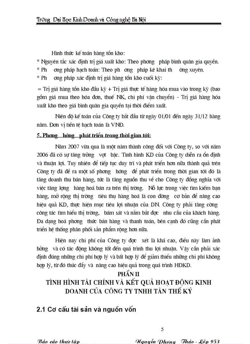 image for page Báo cáo thực tập tại Công ty TNHH TÂN THẾ KỶ