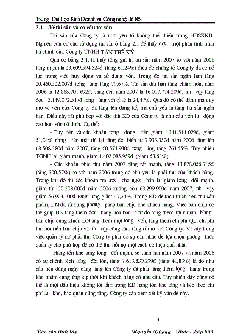 image for page Báo cáo thực tập tại Công ty TNHH TÂN THẾ KỶ