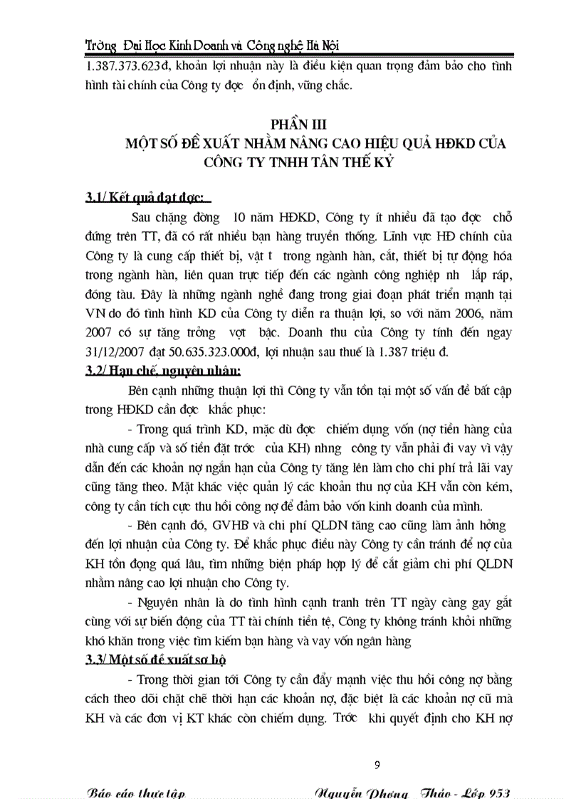 image for page Báo cáo thực tập tại Công ty TNHH TÂN THẾ KỶ