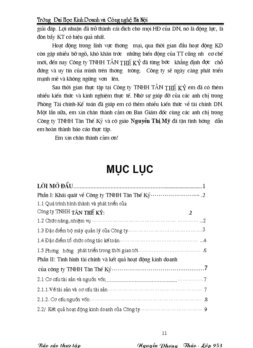 image for page Báo cáo thực tập tại Công ty TNHH TÂN THẾ KỶ