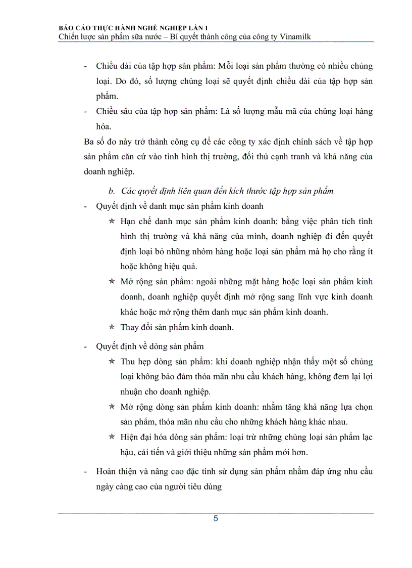 image for page Chiến lược sản phẩm của công ty cổ phầm sữa Việt Nam vinamilk