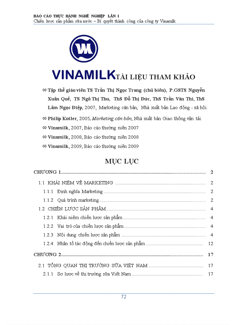 image for page Chiến lược sản phẩm của công ty cổ phầm sữa Việt Nam vinamilk