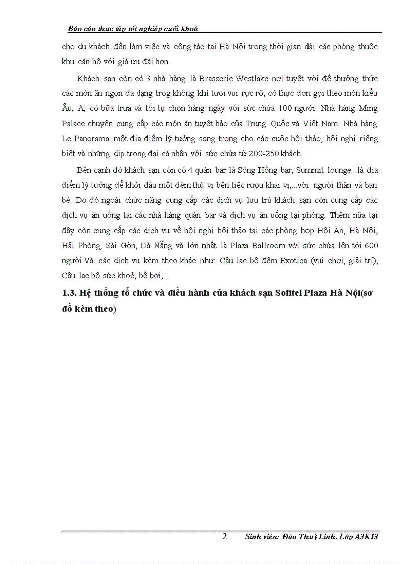 image for page Báo cáo thực tập về khách sạn Sofitel Plaza Hà Nội