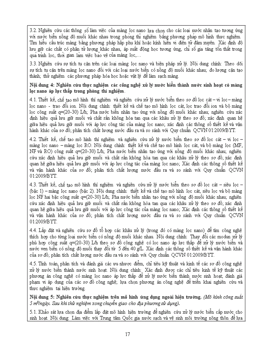 image for page Nghiên cứu ứng dụng màng lọc nano trong công nghệ xử lý nước biển áp lực thấp thành nước sinh hoạt cho các vùng ven biển và hải đảo Việt Nam