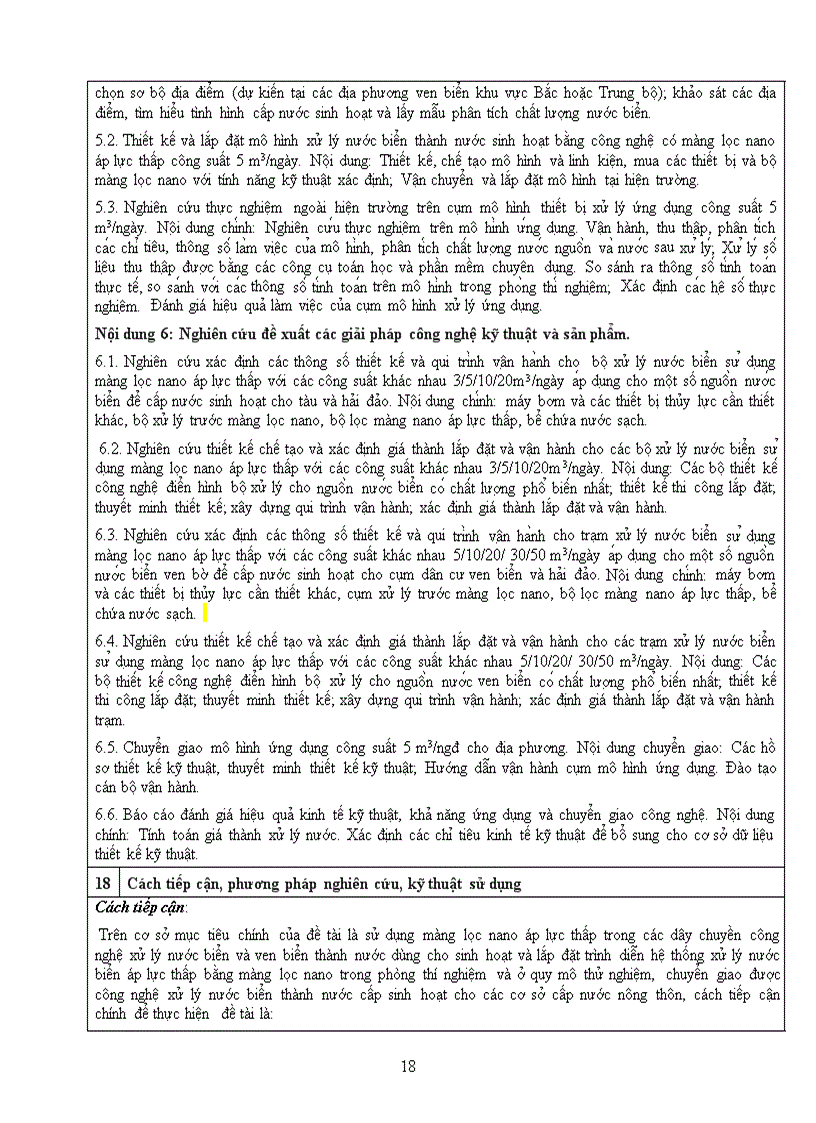 image for page Nghiên cứu ứng dụng màng lọc nano trong công nghệ xử lý nước biển áp lực thấp thành nước sinh hoạt cho các vùng ven biển và hải đảo Việt Nam