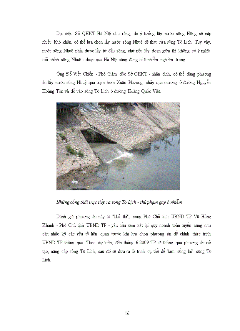 image for page Tìm hiểu về tình trạng ô nhiễm sông Tô Lịch