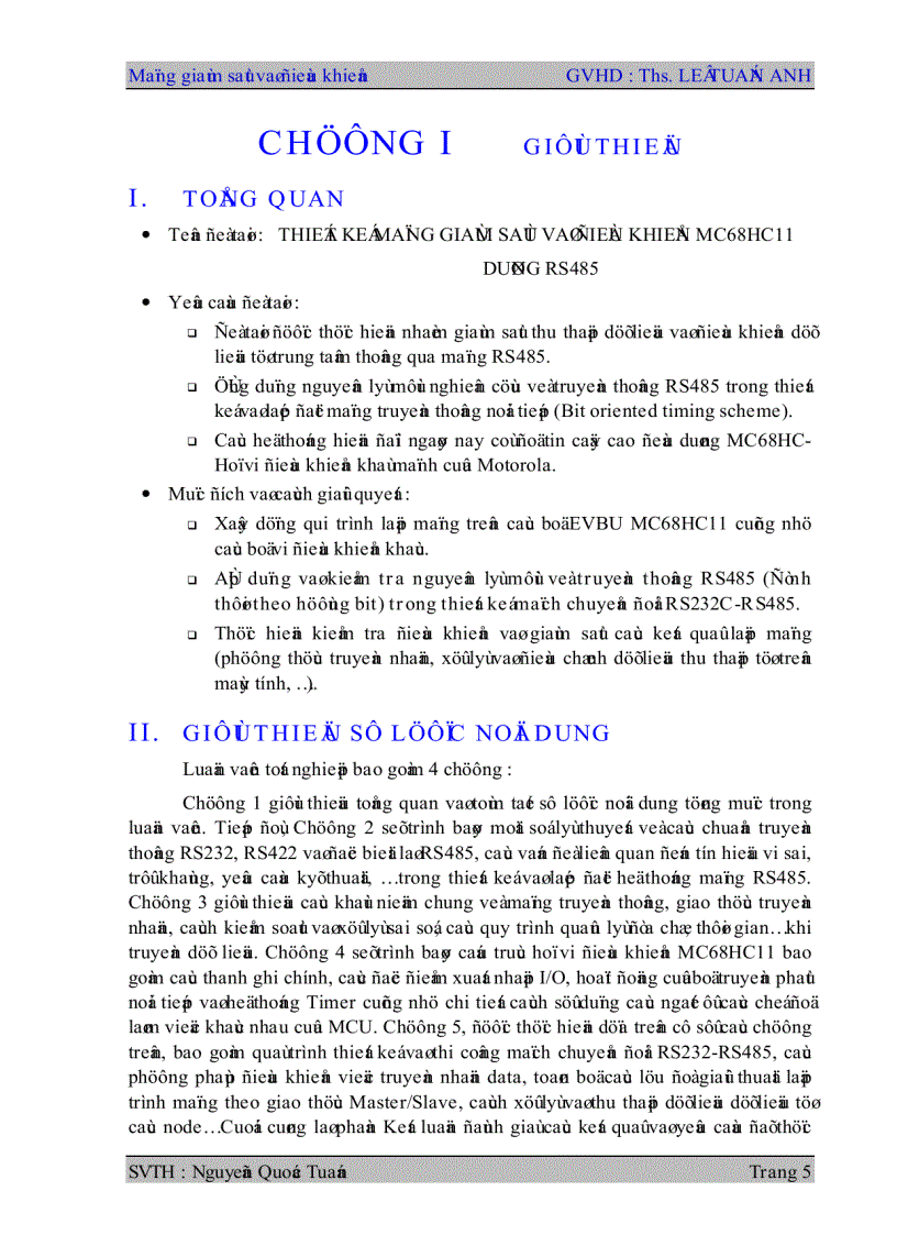 image for page Mạng giám sát và điều khiển MC68HC11 RS485