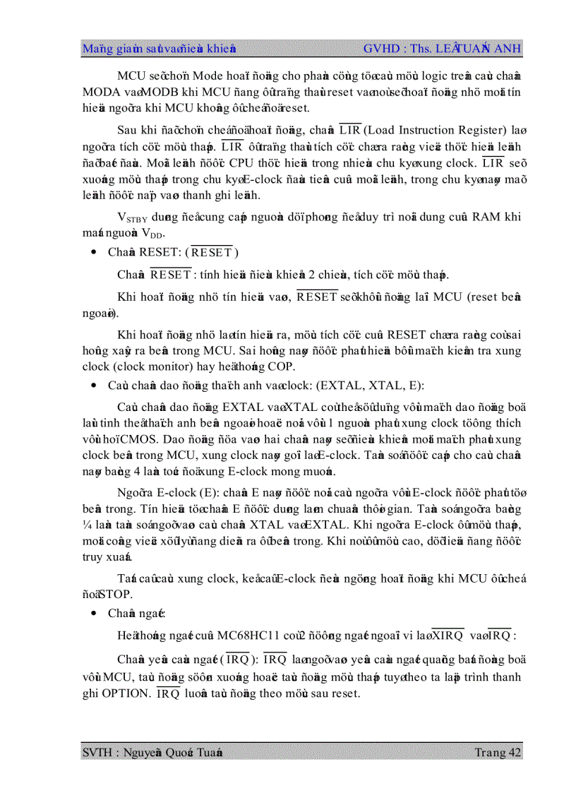 image for page Mạng giám sát và điều khiển MC68HC11 RS485