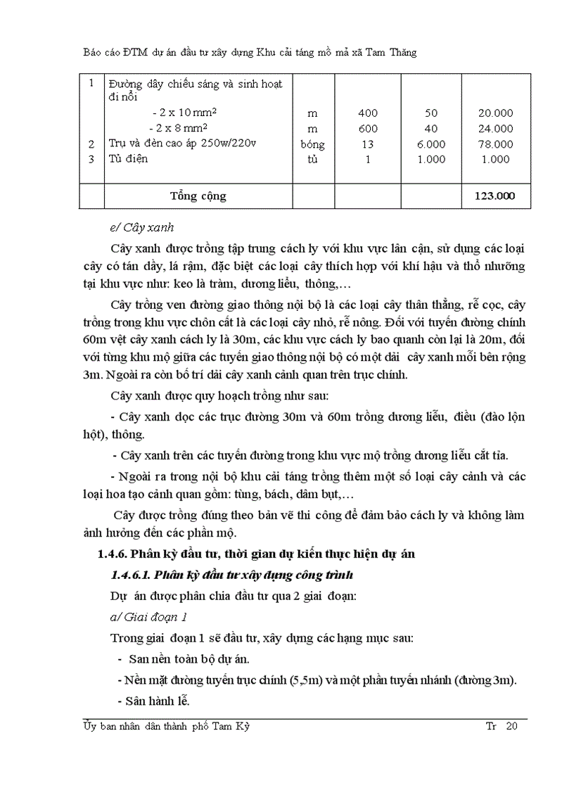image for page Báo cáo ĐTM dự án đầu tư xây dựng Khu cải táng mồ mả xã Tam Thăng