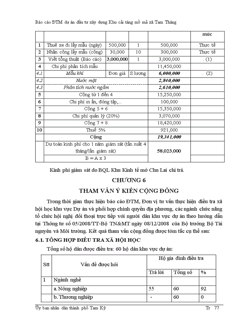 image for page Báo cáo ĐTM dự án đầu tư xây dựng Khu cải táng mồ mả xã Tam Thăng