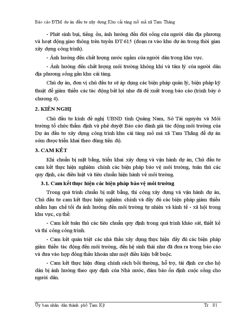 image for page Báo cáo ĐTM dự án đầu tư xây dựng Khu cải táng mồ mả xã Tam Thăng